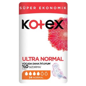نوار بهداشتی کوتکس مدل Ultra Normal سایز نرمال بسته 24 عددی اصل وارداتی ترکیه