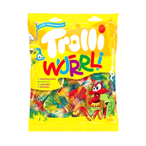 پاستیل آلمانی حلقه ای سیب طرح کرم trolli وزن 150 گرمی وارداتی آلمانی بارکد 4000512463467